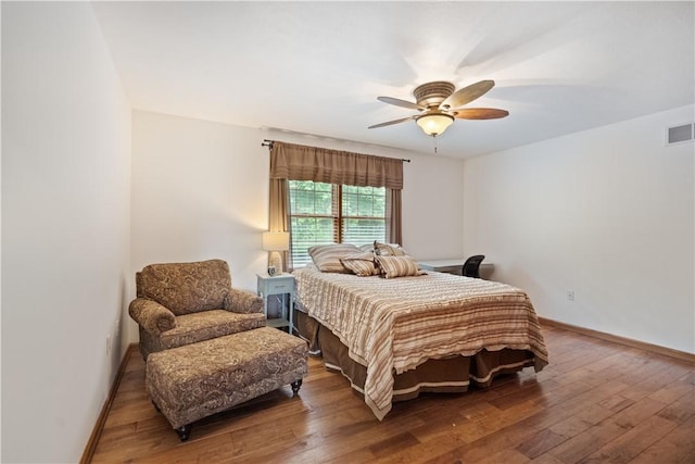 321 Ivy Dr, Pine Twp Nal, PA 15044 - bedroom with wood-type flooring and ceiling fan