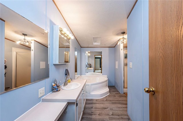 34 Max St, Hempfield Twp Wml, PA 15601 - bathroom with a garden tub, vanity, and wood finished floors