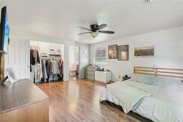643 Croyland Ave, Indiana Boro, PA 15701 - bedroom with a spacious closet, a closet, light wood finished floors, and a ceiling fan
