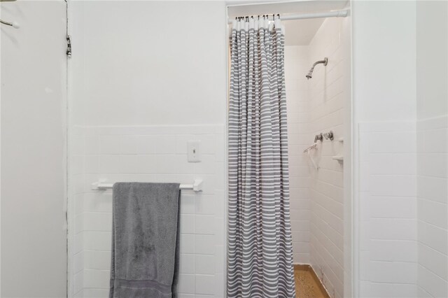 643 Croyland Ave, Indiana Boro, PA 15701 - full bathroom featuring a stall shower and tile walls