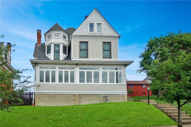 537 E Chestnut St E, Washington Boro, PA 15301 - rear view of property with a chimney and roof with shingles