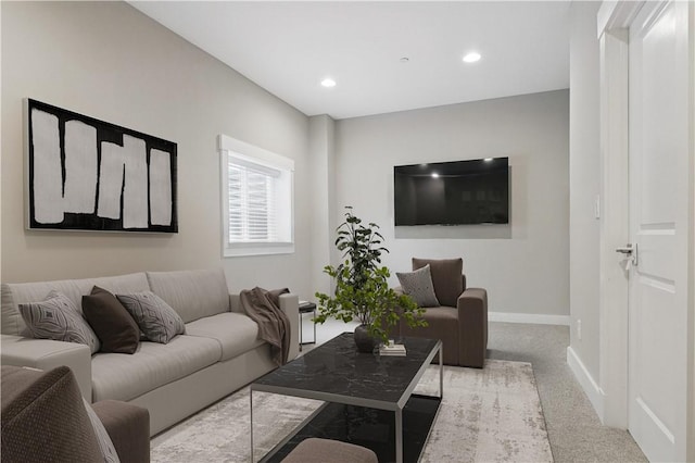 349 Azalea Dr, Peters Twp, PA 15367 - carpeted living area with baseboards and recessed lighting