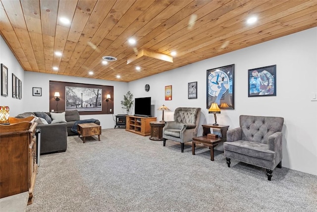 920 Maple Ave, Castle Shannon, PA 15234 - carpeted living area with recessed lighting and wood ceiling