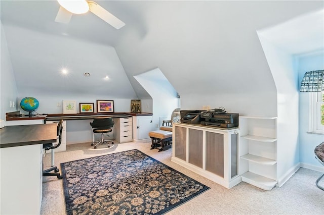 1800 Wightman St, Squirrel Hill, PA 15217 - carpeted home office with vaulted ceiling and ceiling fan