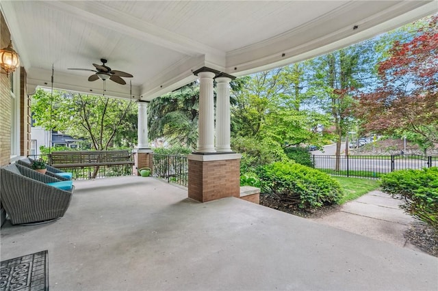 1800 Wightman St, Squirrel Hill, PA 15217 - covered porch featuring a ceiling fan