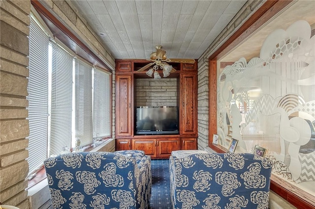 3098 Clay Pike St, Sewickley Twp, PA 15637 - carpeted living area featuring a ceiling fan