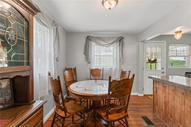 1332 Rte 519, North Strabane, PA 15330 - dining space featuring dark wood finished floors and baseboards