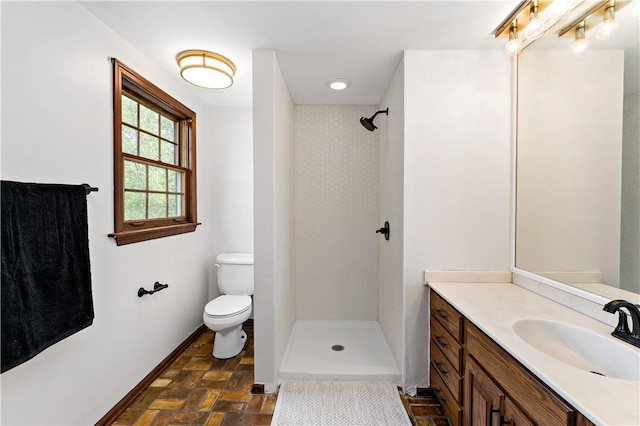 4117 Kellington Ct, Murrysville, PA 15668 - bathroom with a shower, vanity, and stone finish flooring
