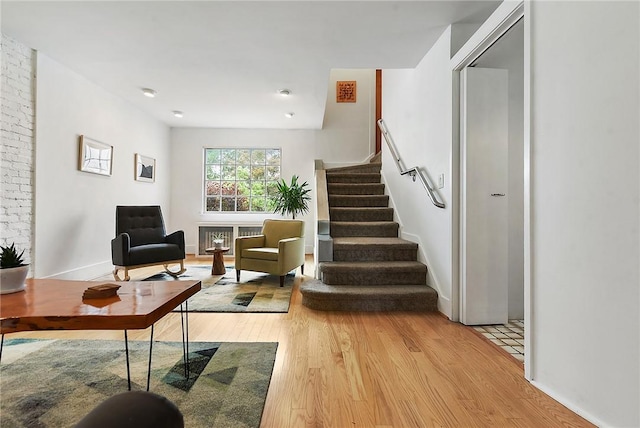 2219 Beechwood Blvd, Squirrel Hill, PA 15217 - sitting room with light wood-type flooring, stairs, and baseboards