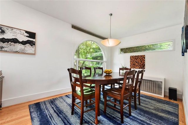2219 Beechwood Blvd, Squirrel Hill, PA 15217 - dining area with plenty of natural light, baseboards, wood finished floors, and radiator heating unit