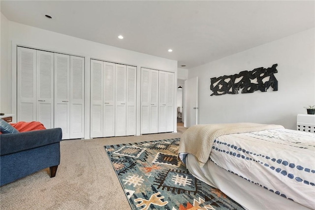 2219 Beechwood Blvd, Squirrel Hill, PA 15217 - bedroom featuring two closets, carpet, and recessed lighting
