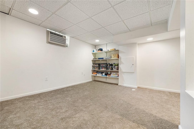 2219 Beechwood Blvd, Squirrel Hill, PA 15217 - finished basement featuring carpet floors, recessed lighting, a paneled ceiling, and baseboards