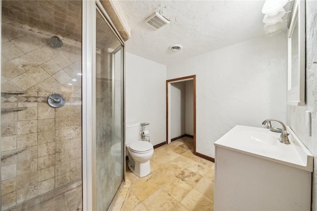 914 Western Ave, Jeannette, PA 15644 - bathroom featuring a stall shower, vanity, toilet, and baseboards