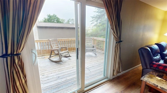 227 Ridge Ave, Forest Hills Boro, PA 15221 - doorway to outside featuring wood finished floors and baseboards