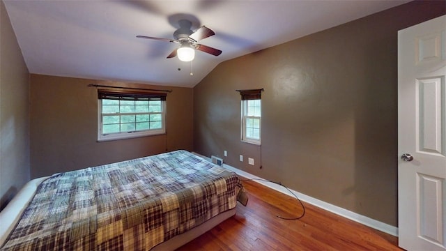 227 Ridge Ave, Forest Hills Boro, PA 15221 - bedroom with lofted ceiling, wood finished floors, baseboards, and ceiling fan