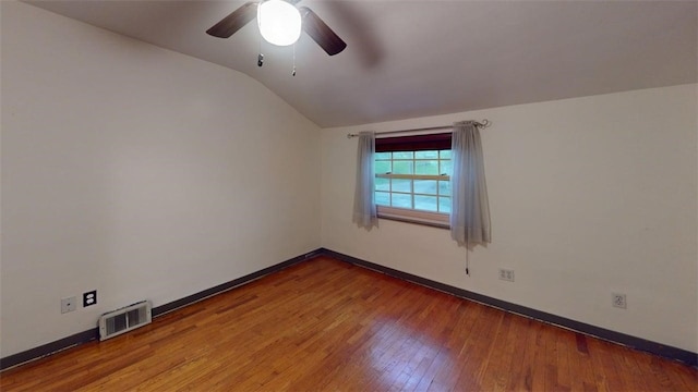 227 Ridge Ave, Forest Hills Boro, PA 15221 - spare room with lofted ceiling, baseboards, ceiling fan, and hardwood / wood-style floors