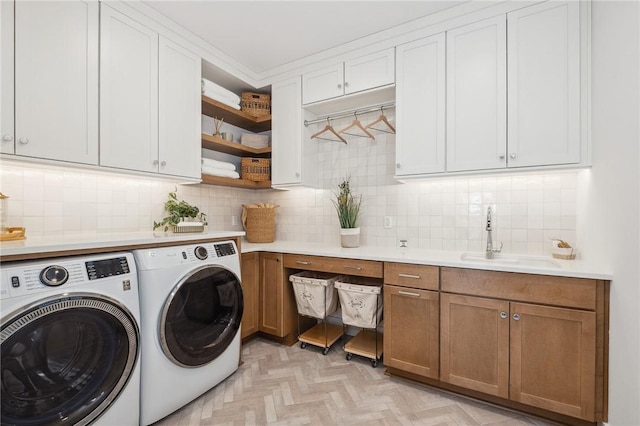 205 Rothaar Ct, Peters Twp, PA 15367 - washroom featuring independent washer and dryer and cabinet space