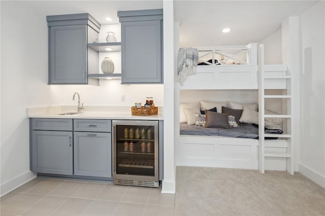 205 Rothaar Ct, Peters Twp, PA 15367 - indoor bar featuring beverage cooler, baseboards, and recessed lighting