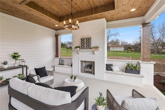 205 Rothaar Ct, Peters Twp, PA 15367 - view of patio / terrace with an outdoor living space with a fireplace