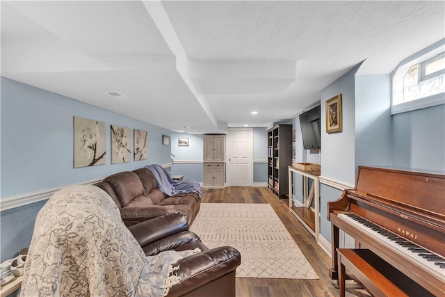 360 Orr Ave, Allegheny Twp, PA 15613 - living area with dark wood-style flooring and recessed lighting