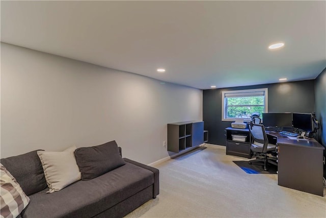 5125 Curry Rd, Baldwin Boro, PA 15236 - office area with light carpet, recessed lighting, and baseboards