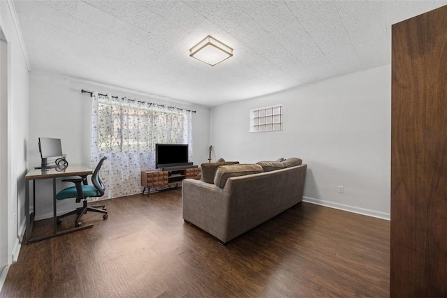 1111 Oriole Dr, Green Tree, PA 15220 - living room featuring dark wood finished floors and a desk