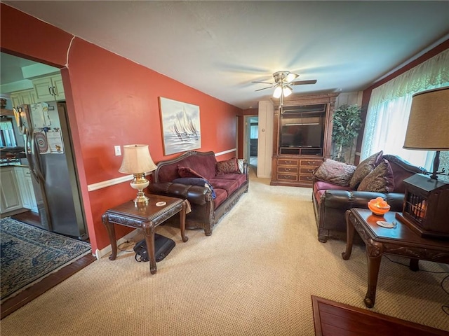 829 Saxonburg Rd, Jefferson Twp But, PA 16002 - living area featuring a ceiling fan and light colored carpet