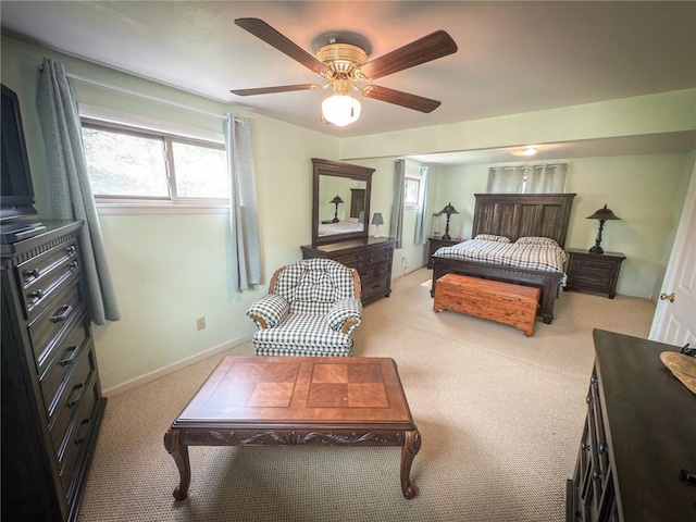 829 Saxonburg Rd, Jefferson Twp But, PA 16002 - bedroom with light carpet, a ceiling fan, and baseboards