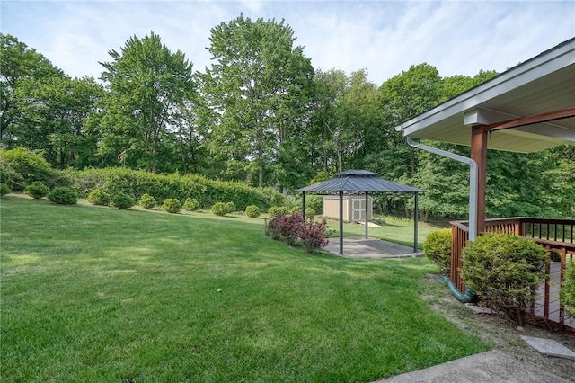 106 Richard Dr, Ross Twp, PA 15237 - view of green lawn featuring a gazebo and view of wooded area