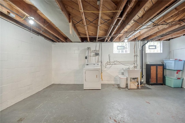 106 Richard Dr, Ross Twp, PA 15237 - basement with washer / clothes dryer and a sink