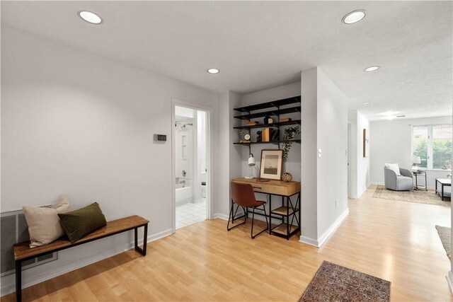 100 Denniston St Unit 211, Shadyside, PA 15206 - hall featuring wood finished floors, recessed lighting, and baseboards