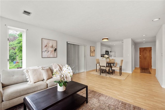 100 Denniston St Unit 211, Shadyside, PA 15206 - living room featuring light wood-type flooring, recessed lighting, and baseboards