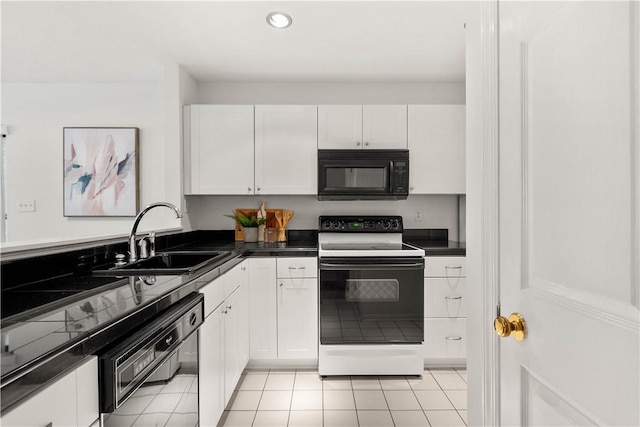 100 Denniston St Unit 211, Shadyside, PA 15206 - kitchen with black microwave, range with electric cooktop, dishwashing machine, a sink, and dark countertops