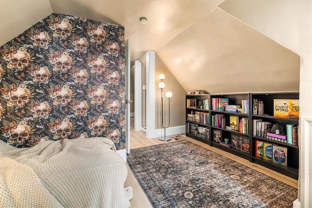 639 Tingley Ave, Bellevue, PA 15202 - bedroom featuring vaulted ceiling, wood finished floors, and baseboards