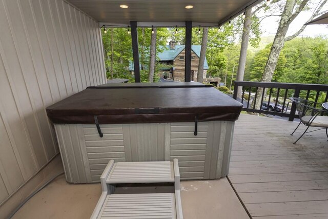 2226 County Line Rd, Donegal Wml, PA 15622 - wooden deck featuring a hot tub