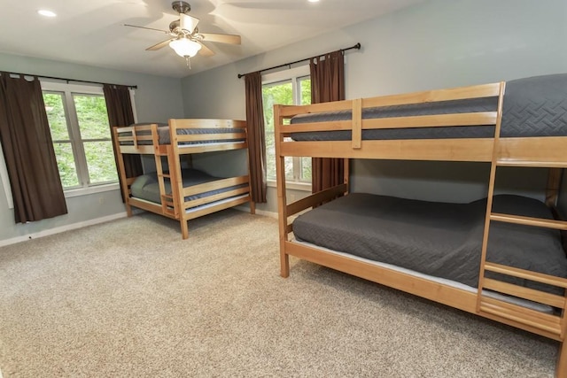 2226 County Line Rd, Donegal Wml, PA 15622 - unfurnished bedroom featuring multiple windows, carpet, baseboards, and recessed lighting