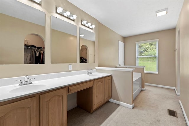 9264 Marshall, Cranberry Twp, PA 16066 - full bath with double vanity, baseboards, and a tub
