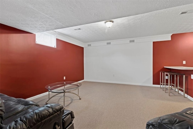 9264 Marshall, Cranberry Twp, PA 16066 - sitting room with a textured ceiling, carpet floors, and baseboards