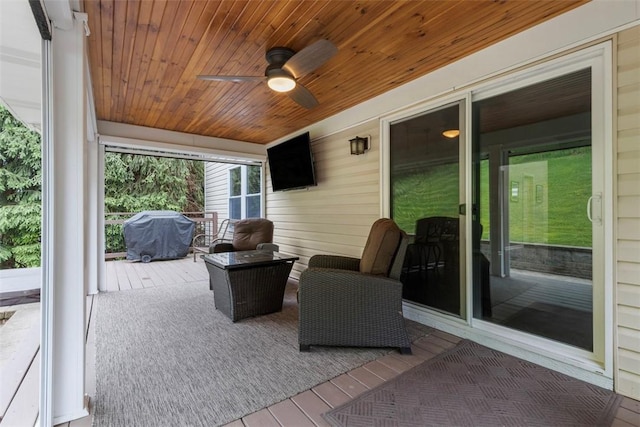 9264 Marshall, Cranberry Twp, PA 16066 - view of patio / terrace featuring ceiling fan and grilling area