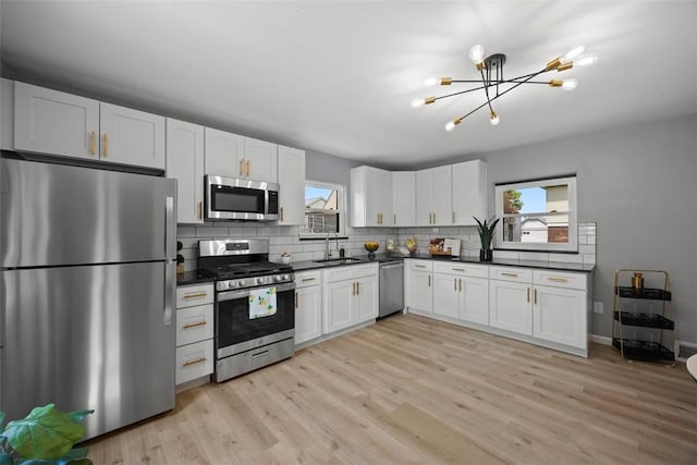 220 Cortina Way, Overbrook, PA 15234 - kitchen with appliances with stainless steel finishes, a sink, plenty of natural light, and a chandelier