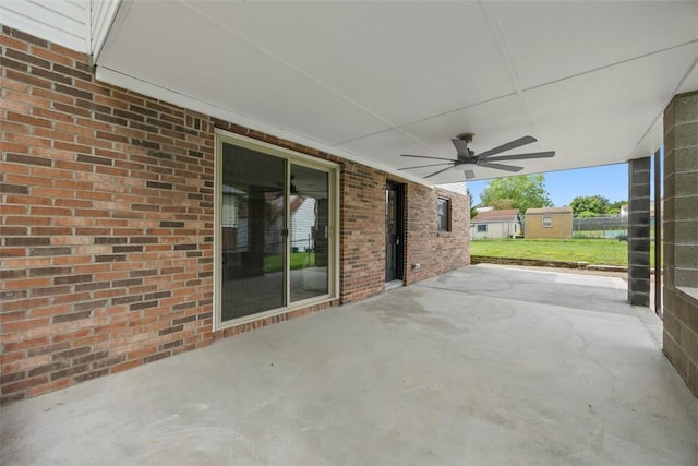 220 Cortina Way, Overbrook, PA 15234 - view of patio with a ceiling fan and an outdoor structure