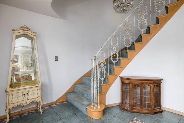 110 Ardennes Ct, Trafford, PA 15085 - staircase featuring baseboards and tile patterned floors