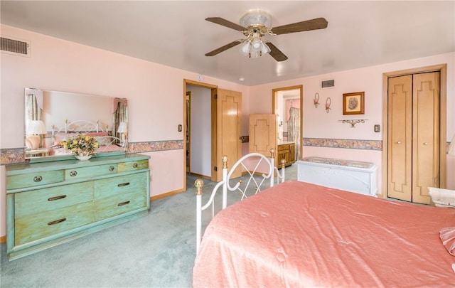 110 Ardennes Ct, Trafford, PA 15085 - bedroom featuring carpet, ensuite bath, and a ceiling fan