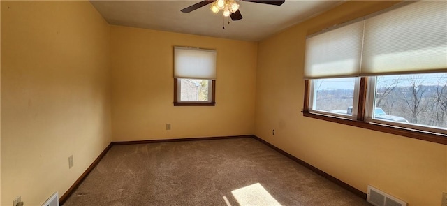 32 John Dr, Hanover Twp Wsh, PA 15021 - spare room featuring healthy amount of natural light, carpet flooring, and a ceiling fan