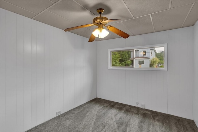 2914 5th Ave, Beaver Falls, PA 15010 - carpeted empty room with ceiling fan and a drop ceiling