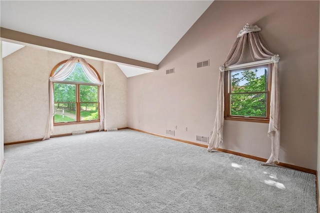 2662 Timberglen Dr W, Franklin Park, PA 15090 - spare room with lofted ceiling, carpet floors, and baseboards