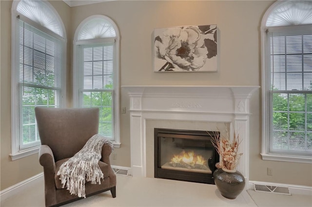 606 Adare Ct, Cranberry Twp, PA 16066 - sitting room with a fireplace with flush hearth and baseboards