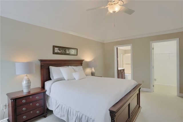 606 Adare Ct, Cranberry Twp, PA 16066 - bedroom with a spacious closet, connected bathroom, light carpet, ceiling fan, and a closet