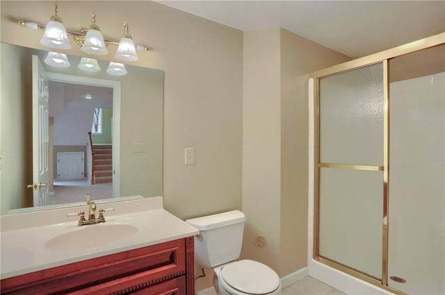 606 Adare Ct, Cranberry Twp, PA 16066 - bathroom featuring a shower stall, toilet, and vanity