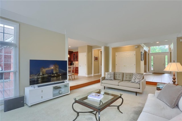 606 Adare Ct, Cranberry Twp, PA 16066 - living room with light colored carpet and baseboards